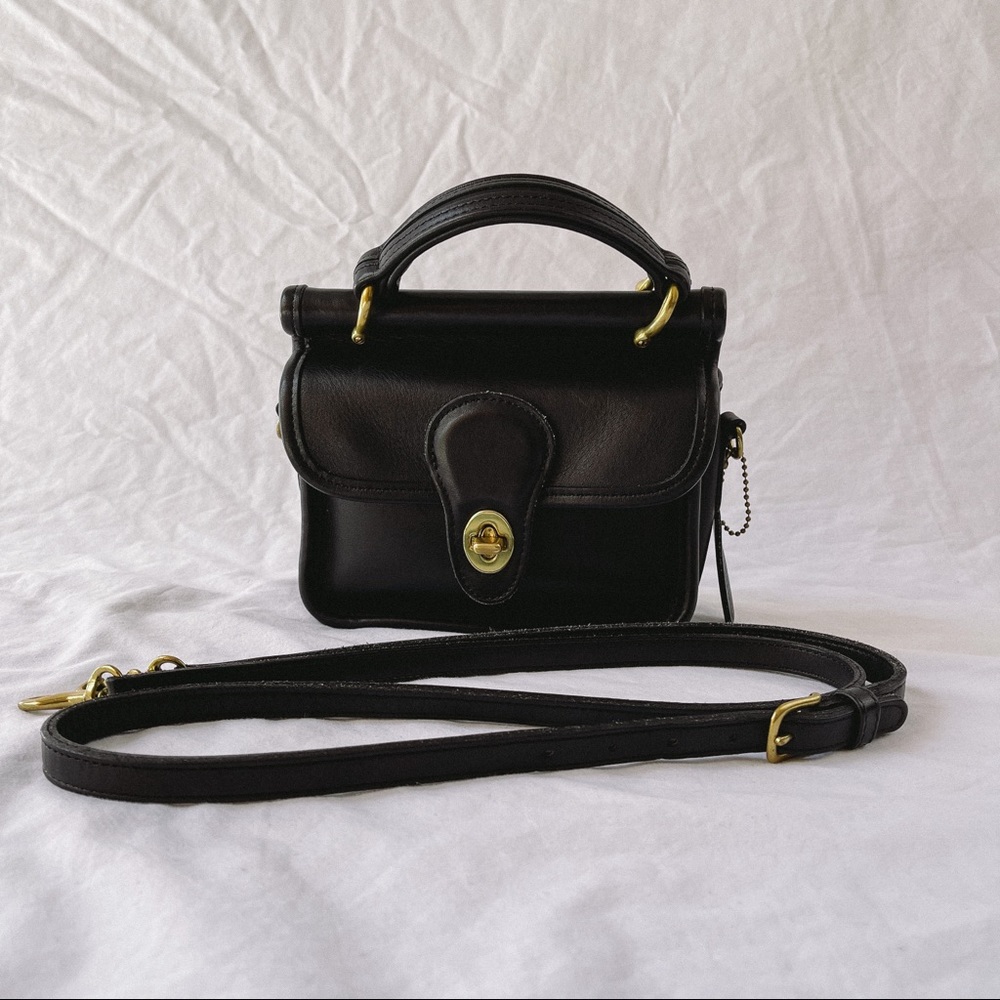 COACH VINTAGE Black MINI WINNIE CROSSBODY SATCHEL BAG 9023 - Picture 7 of 13
